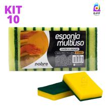 Kit 10 Esponja de Lavar Louça Bucha Dupla Face Multiuso - Goedert Nobre