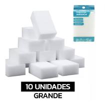 Kit 10 Esponja Mágica Grande Tira Mancha Bucha Limpa Parede Tenis Chao