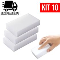 Kit 10 Esponja Magica Limpa Tudo Bucha Melamina Remove Manchas