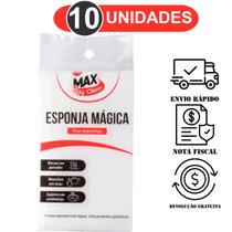 Kit 10 Esponja Magica Limpa Vidros Tenis Melamina Tira Mancha Desengordura Limpeza - Max Clean
