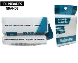 Kit 10 Esponja Mágica Tira Mancha Bucha Limpa Parede Tenis Chao Tamanho Grande