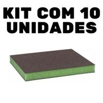 Kit 10 Esponjas Abrasivas Verde/ultrafina/120x98x13 mm
