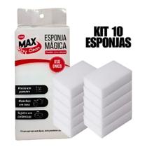 Kit 10 Esponjas Mágica Branca Tira Manchas Riscos Max Clean Clink
