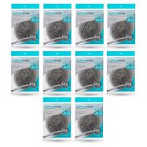 Kit 10 Esponjas Multiuso Aço Inox Tamanho G Gourmet Mix