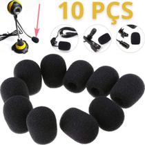 Kit 10 Espuma Microfone Bocal Lapela Headset Intercomunicador Protetor Ruído Vento Anti Puff