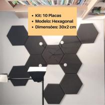 Kit 10 Espumas Estudios Hexagonal Profissional AntiRuidos