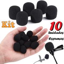 Kit 10 Espumas Externa Tampas Protetora Bocal Para Microfone de Lapela Headset Antirruído Anti Puff Filtro Corta Vento - LEFFA SHOP