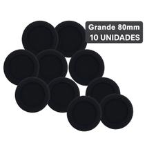 Kit 10 Espumas Grande 80mm 8cm Fechada para Headset e Fone de Ouvido com Encaixe 55mm 5,5cm
