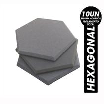 Kit 10 Espumas p/ Isolamento Interno de Som 30x2 - Hexagonal
