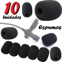Kit 10 Espumas Para Microfone de Lapela Headset Itencomunicador Com Fio ou Sem Fio Antirruído Protetor de Vento Wind Cut
