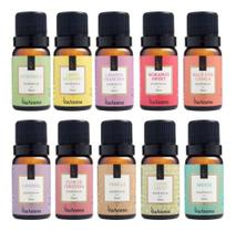 Kit 10 Essência Via Aroma 10ml Para Difusor Elétrico Gardênia Lavanda Black Vanilla Bamboo Lavanda