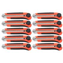 Kit 10 Estilete Profissional 25mm Trava cabo Emborrachado Kit 10 Estilete Profissional 25mm Trava cabo Emborrachado