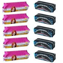 Kit 10 Estojo Escolar Lápis Infantil Modelos Brbie Cebolinha Kit 10 Estojo Escolar Lápis Infantil Modelos Brbie Cebolinha