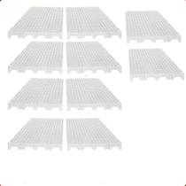 Kit 10 Estrado Piso Pallet Plástico Resistente 25x50 Branco Kit 10 Estrado Piso Pallet Plástico Resistente 25x50 Branco