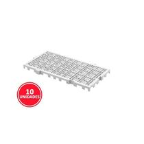 Kit 10 Estrados Piso Plástico 50X25X2,5Cm Branco