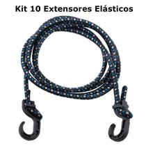Kit 10 Extensor Corda Elástico 1,50 Metros Bagageiro Moto