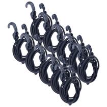 Kit 10 Extensor Corda Elástico 1,5M Gancho Plástico Amarrar Carga Bagageiro Moto Lona Camping