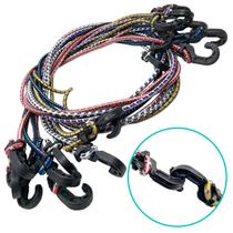 Kit 10 Extensor Elástico Corda 1,5 Metro Com Gancho Para Bagageiro Moto Bike Carro Baú Mala Fixador Lona de Caminhão
