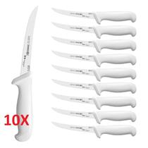 Kit 10 Facas de Desossa Mundial 6" Lamina em Aço Inox Curvada Cabo Branco (5516-6)