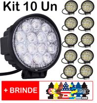 Kit 10 Farol De Milha Redondo Universal 14 Led 42w 10v/30v 6000k Off road Branco Frio Trator Carro Moto Caminhão +Cheirinho Kit 10 Farol De Milha Redondo Universal 14 Led 42w 10v/30v 6000k Off road Branco Frio Trator Carro Moto Caminhão +Cheirinho