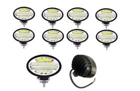 KIT 10 Farol Led 144w Oval Caminhão Maquina Agrícola Trator KIT 10 Farol Led 144w Oval Caminhão Maquina Agrícola Trator