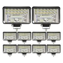 Kit 10 Farol Led Auxiliar Retangular 90w Agrícola Trabalho Trator
