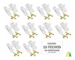 Kit 10 Fecho Plástico Para Porta Sanfonada Com Parafusos