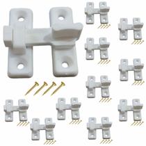 Kit 10 Fecho Plástico Para Porta Sanfonada Com Parafusos
