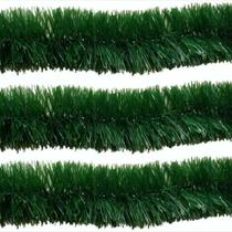 Kit 10 Festão Verde 2m 8cm Natal Decoração Enfeite Arvore Metros Galhos Flexível Grosso Laços