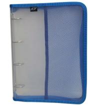 Kit 10 Fichários 4 Furos - Pasta Universitária Pvc Azul - Acp