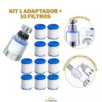 Kit 10 Filtro de Torneira Extensor Giratório Filtragem Multicamadas Aço Inox Adaptador Universal Duhome