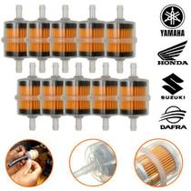 Kit 10 filtros de combustível gasolina universal smartfox honda yamaha suzuki dafra carburadas