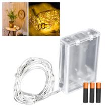 Kit 10 Fio de Fada 3Metros Cordão Luz Branco Quente 30Leds