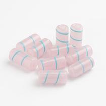 Kit 10 Firmas Lisas 22Mm Erê Rosa Transparente E Azul Murano