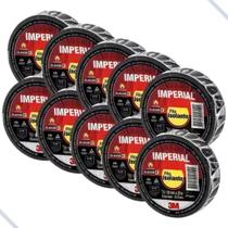 Kit 10 Fita Adesiva Isolante 3m Imperial 20m X 18mm Preto Kit 10 Fita Adesiva Isolante 3m Imperial 20m X 18mm Preto
