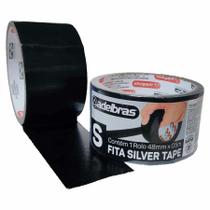 Kit 10 Fita Adesiva Silver Tape Alta Fixação 48MmX5M Preto Kit 10 Fita Adesiva Silver Tape Alta Fixação 48MmX5M Preto