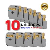 Kit 10 Fita Compatível Brother M231 Mk231 T 12mm Pt 80 70 90 Dourado
