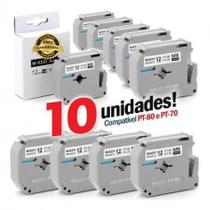 Kit 10 Fita Compatível Brother M231 Mk231 T 12mm Pt 80 70 90