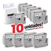 Kit 10 Fita Compatível Brother M231 Mk231 T 12mm Pt 80 70 90