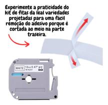 Kit 10 Fita Compatível Brother Mk231 T 12mm Pt 80 70 90 Bran Branco Kit 10 Fita Compatível Brother Mk231 T 12mm Pt 80 70 90 Bran Branco