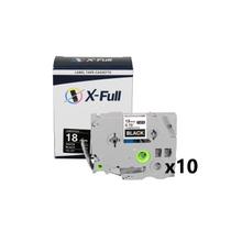 Kit 10 Fita Compatível Brother Tze-345 Preta Branca 18mm Kit 10 Fita Compatível Brother Tze-345 Preta Branca 18mm