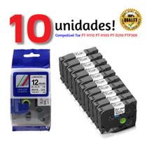 Kit 10 Fita Compativel Rotulador Brother Branca 12mm Tze 231