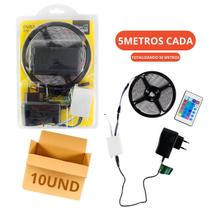 Kit 10 Fita de LED Pisca Pisca 5 Metros cada 300 LEDs RGB 50 Metros Totais