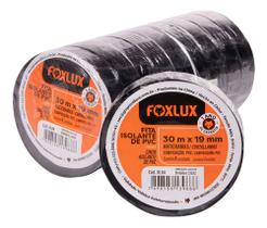 Kit 10 Fita Isolante Foxlux PVC Antichamas Alta Aderência e Isolamento até 600V Kit 10 Fita Isolante Foxlux PVC Antichamas Alta Aderência e Isolamento até 600V