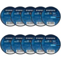 Kit 10 Fita isolante Preta 19mm x 20 metros Soprano