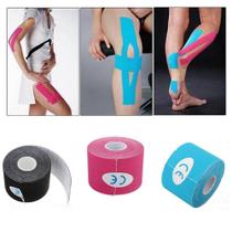 Kit 10 fita kinesio tape bandagem elastica fisioterapia adesiva muscular alivio dor lesao atleta - MAKEDA