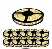 Kit 10 Fita Led Rolo 5m 3528 Branco Quente Prova D'agua