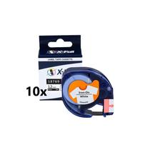Kit 10 Fita Tecido Compatível Dymo Letratag Branca 12mm Kit 10 Fita Tecido Compatível Dymo Letratag Branca 12mm