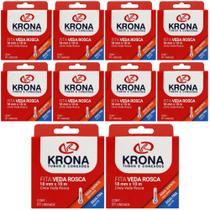 Kit 10 fita veda rosca branca larga 18mm x 10 metros