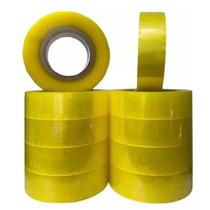 Kit 10 Fitas Adesiva Transparente 200 metros Embalar Yesnio Amarela